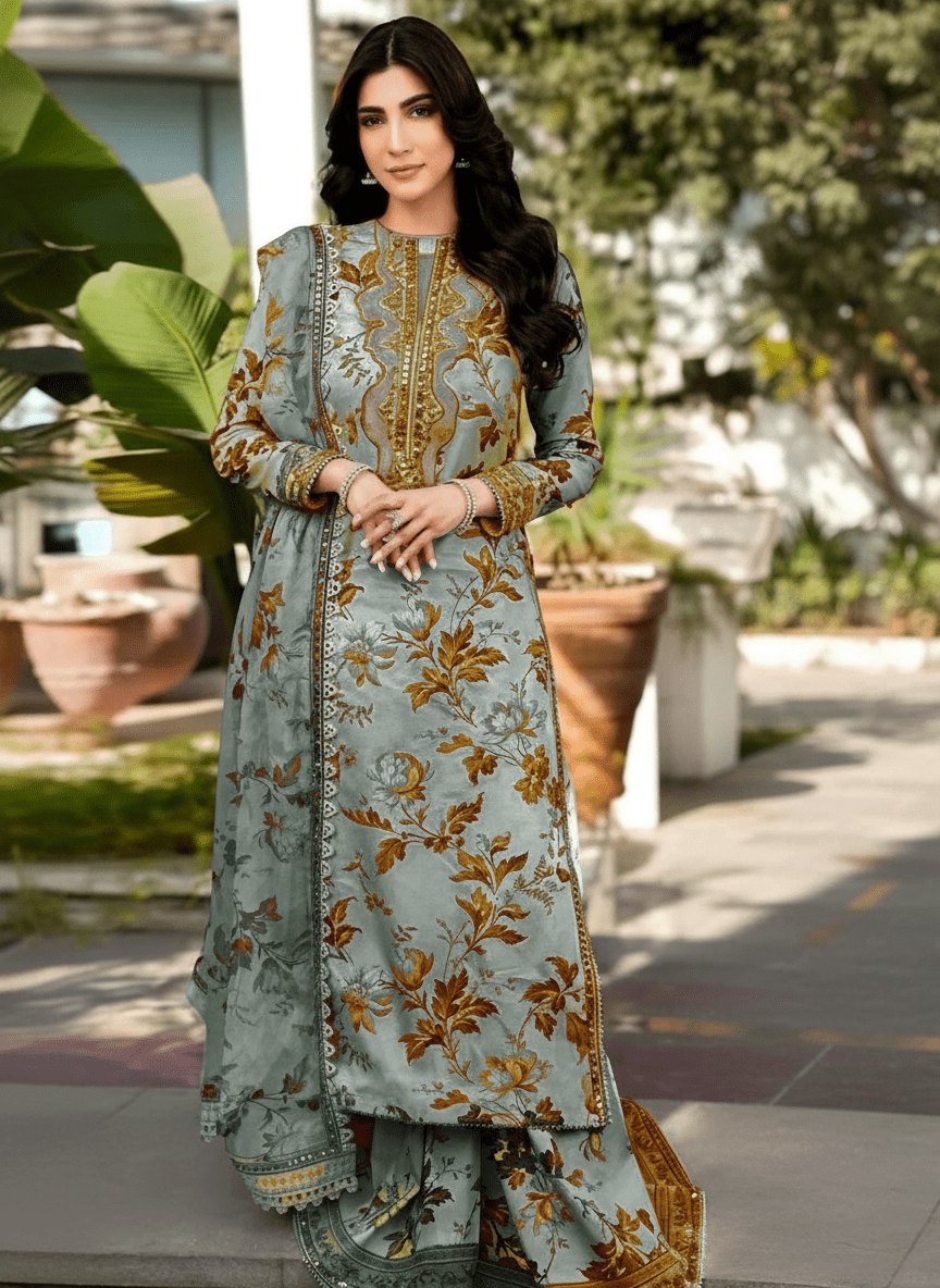 Aneela's Luxury Printed Lawn 3 Piece
