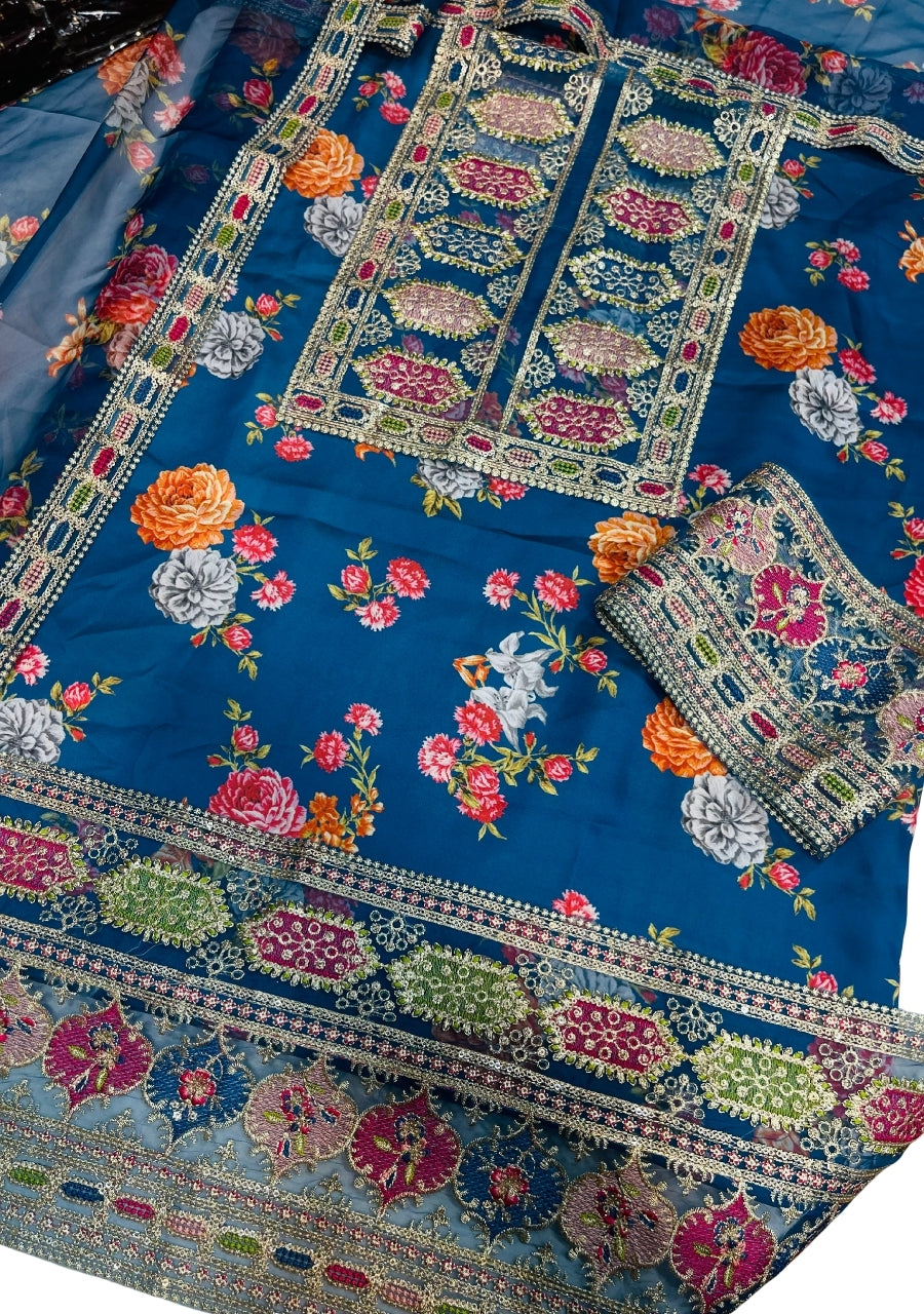 Sabya Sachi Printed Silk 3 Pcs | Zinc