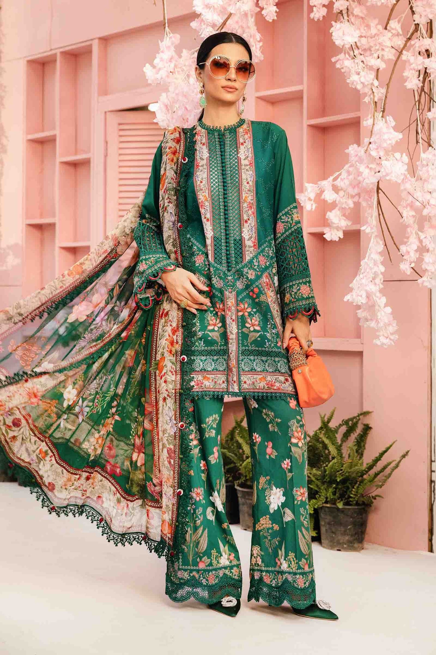 Maria B Digital Lawn Embroidered Dress