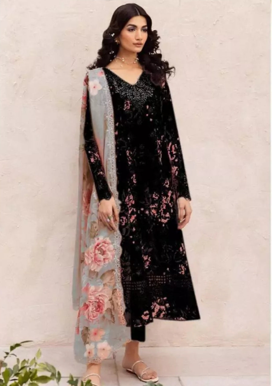 Iznik Black Luxury 3 Pcs Unstitched
