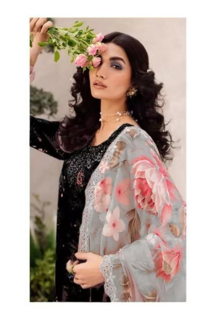 Iznik Black Luxury 3 Pcs Unstitched