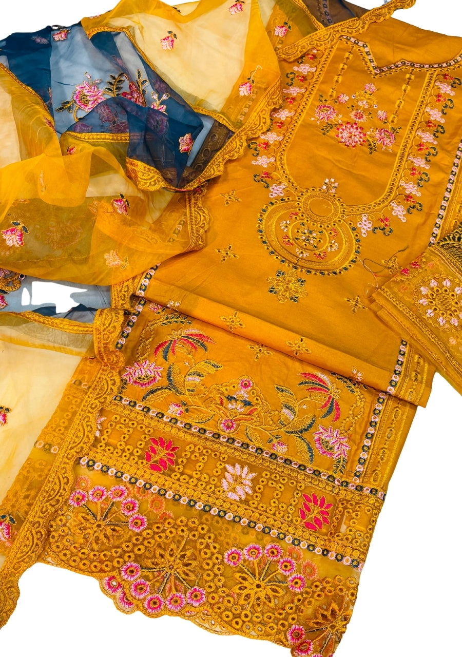 Ramsha Cotton Fancy 3 Pcs Unstitched