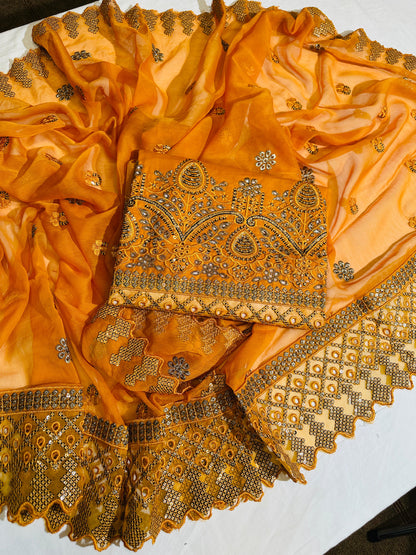 LIFAN Unstitched Embroidered Cotton