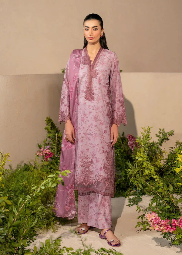 Iznik Unstitched in Mauve Pink Lawn 3 Pcs